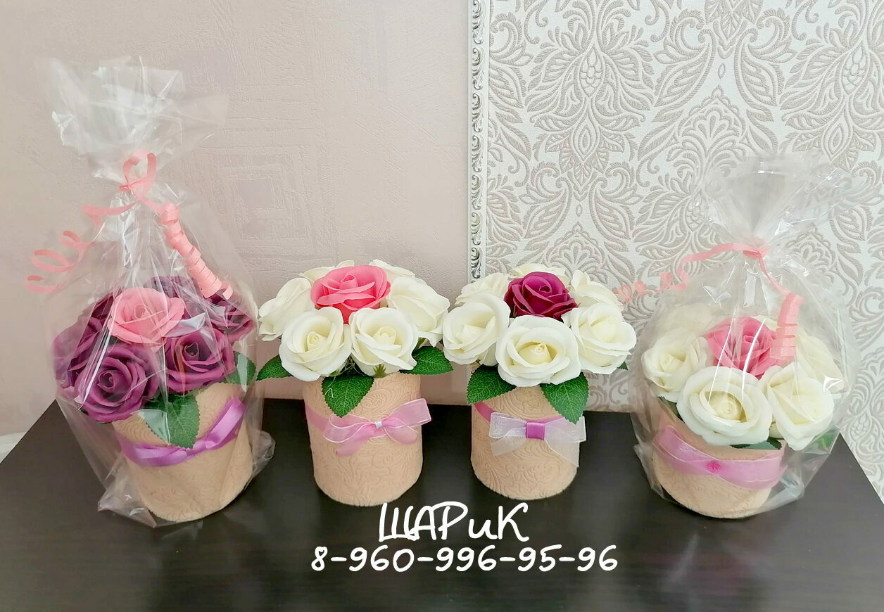Букеты из мыльных роз